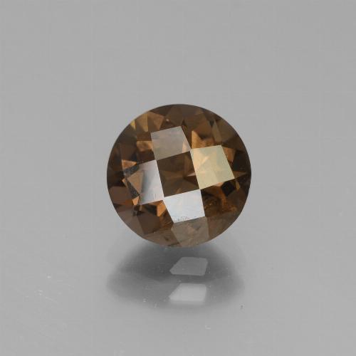 Chocolate Brown Smoky Quartz Gem - 1.7ct Round Checkerboard (ID: 448352)