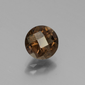 1.65 ct Brown Smoky Quartz Stone, Natural Smoky Quartz in Round Checkerboard Shape for Sale