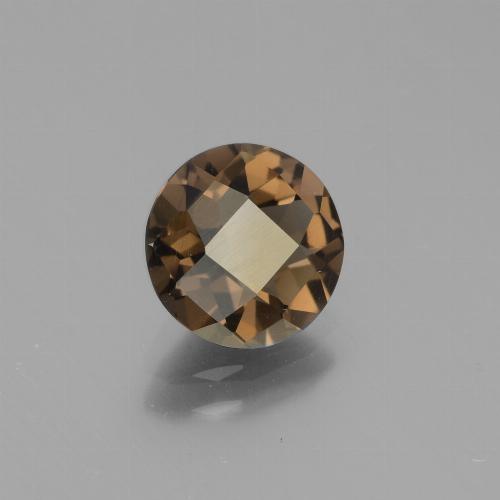 Brown Smoky Quartz Gem - 1.5ct Round Checkerboard (ID: 448353)
