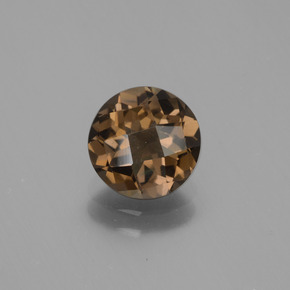 Braun Rauchquarz Edelstein - 1.4ct Rund Schachbrett (ID: 448355)