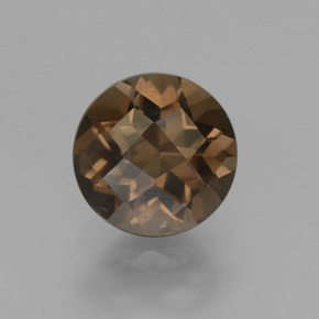 Marrón cálido Cuarzo Ahumado Gema - 1.8ct Tablero de Ajedrez Redondo (ID: 448377)