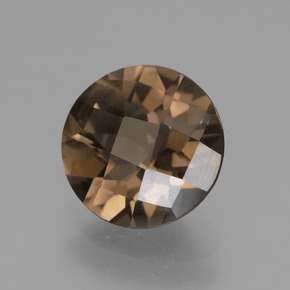 2.03 ct Brown Smoky Quartz Stone, Natural Smoky Quartz in Round Checkerboard Shape for Sale
