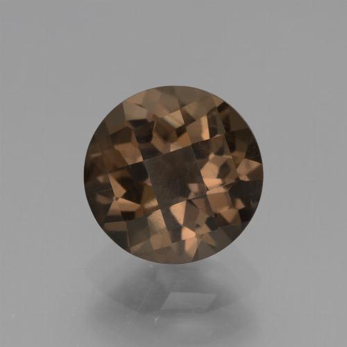 Hickory Brown Smoky Quartz Gem - 1.8ct Round Checkerboard (ID: 448447)