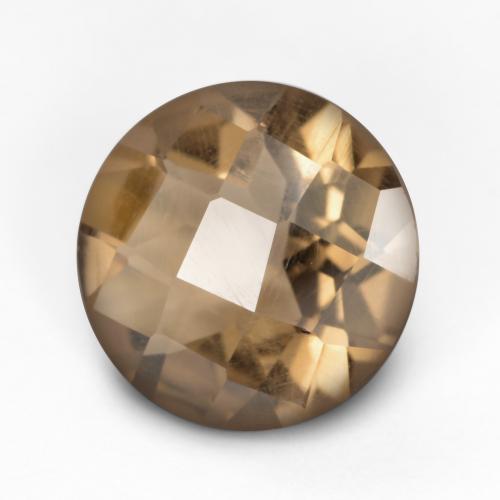 1.91 ct Brown Smoky Quartz Stone, Natural Smoky Quartz in Round Checkerboard Shape for Sale