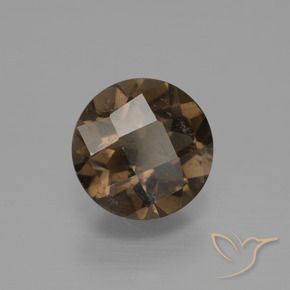 1.43 ct Brown Smoky Quartz Stone, Natural Smoky Quartz in Round Checkerboard Shape for Sale