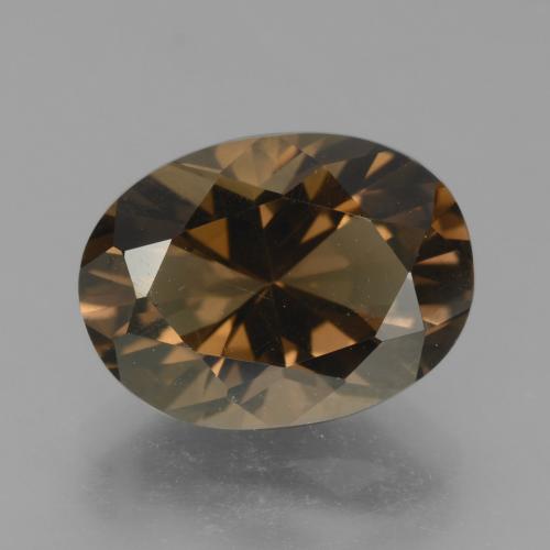 Brown Smoky Quartz Gem - 4.7ct Oval Facet (ID: 456049)