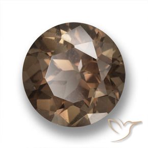 6.34 ct Brown Smoky Quartz Stone, Natural Smoky Quartz in Round Facet Shape for Sale