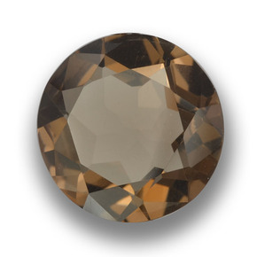 5.03 ct Brown Smoky Quartz Stone, Natural Smoky Quartz in Round Facet Shape for Sale