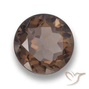5.69 ct Brown Smoky Quartz Stone, Natural Smoky Quartz in Round Facet Shape for Sale