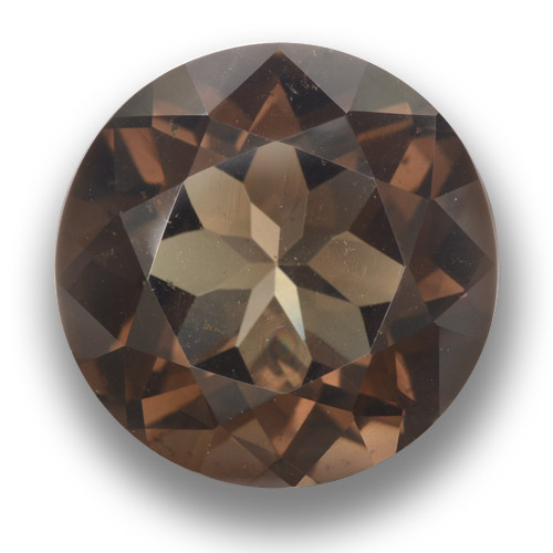 11.79 ct Brown Smoky Quartz Gemstone, Smoky Quartz Gem in Round Facet Shape for Sale.