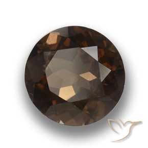 3.96 ct Brown Smoky Quartz Stone, Natural Smoky Quartz in Round Facet Shape for Sale