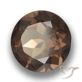 5.04 ct Brown Smoky Quartz Stone, Natural Smoky Quartz in Round Facet Shape for Sale