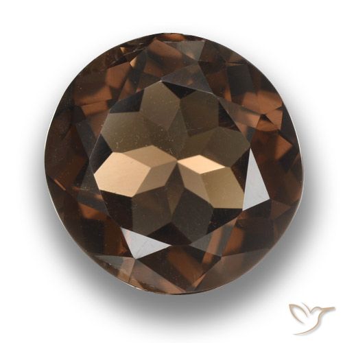 4.61ct Natural Dark Brown Smoky Quartz, Round, VVS