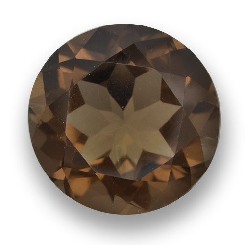 Umber Brown Smoky Quartz Gem - 12ct Round Facet (ID: 461379)