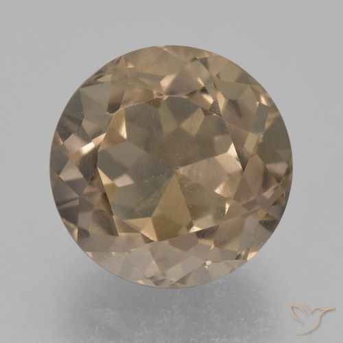 4.42 ct Brown Smoky Quartz Gemstone, Smoky Quartz Gem in Round Facet Shape for Sale.