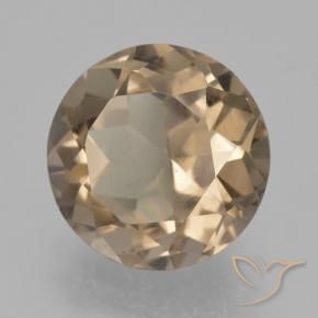 4.42 ct Brown Smoky Quartz Stone, Natural Smoky Quartz in Round Facet Shape for Sale