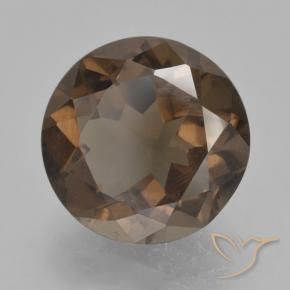 4.15 ct Brown Smoky Quartz Stone, Natural Smoky Quartz in Round Facet Shape for Sale