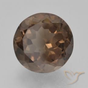 3.84 ct Brown Smoky Quartz Stone, Natural Smoky Quartz in Round Facet Shape for Sale