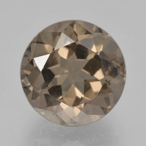 Marrón medio Cuarzo Ahumado Gema - 5.1ct Faceta Redonda (ID: 463805)