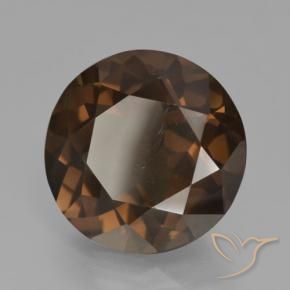 8.98 ct Brown Smoky Quartz Stone, Natural Smoky Quartz in Round Facet Shape for Sale