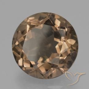 12.65 ct Brown Smoky Quartz Stone, Natural Smoky Quartz in Round Facet Shape for Sale