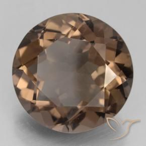 12.36 ct Brown Smoky Quartz Stone, Natural Smoky Quartz in Round Facet Shape for Sale