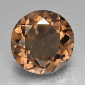 9.03 ct Brown Smoky Quartz Gemstone, Smoky Quartz Gem in Round Facet Shape for Sale.
