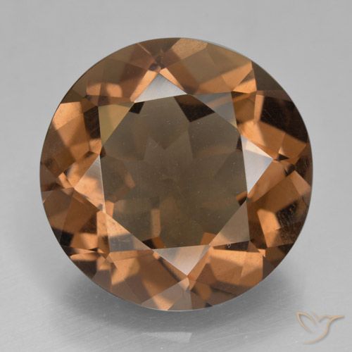 Chocolate Brown Smoky Quartz Gem - 12.1ct Round Facet (ID: 463866)