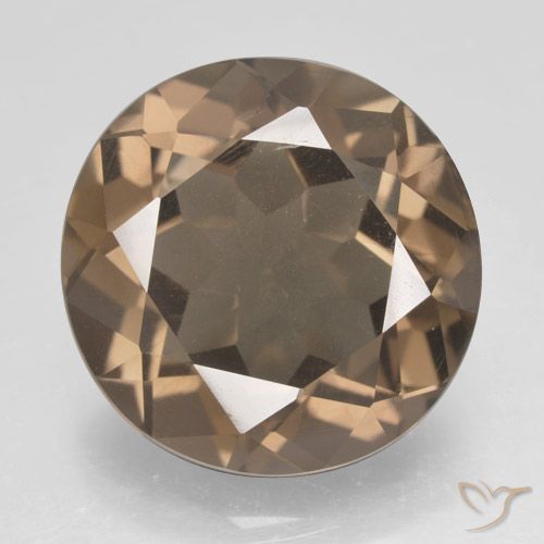 12.64ct Natural Medium Brown Smoky Quartz, Round, VVS-VS