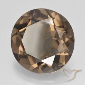 12.64 ct Brown Smoky Quartz Stone, Natural Smoky Quartz in Round Facet Shape for Sale