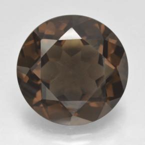 Dark Brown Smoky Quartz Gem - 11.9ct Round Facet (ID: 463880)