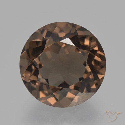 3.98ct Natural Medium Brown Smoky Quartz, Round, VVS-VS