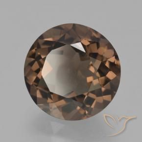 3.98 ct Brown Smoky Quartz Stone, Natural Smoky Quartz in Round Facet Shape for Sale