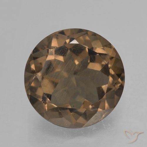 4.01ct Natural Gingerbread Brown Smoky Quartz, Round, VVS-VS