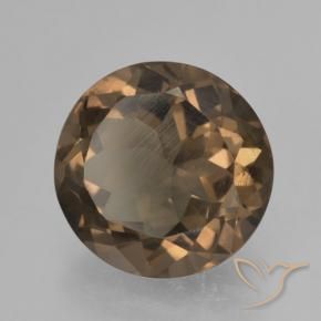 4.01 ct Brown Smoky Quartz Stone, Natural Smoky Quartz in Round Facet Shape for Sale