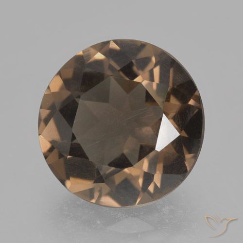 4.67ct Natural Medium-Dark Brown Smoky Quartz, Round, VVS-VS