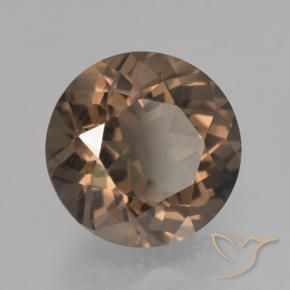 4.08 ct Brown Smoky Quartz Stone, Natural Smoky Quartz in Round Facet Shape for Sale