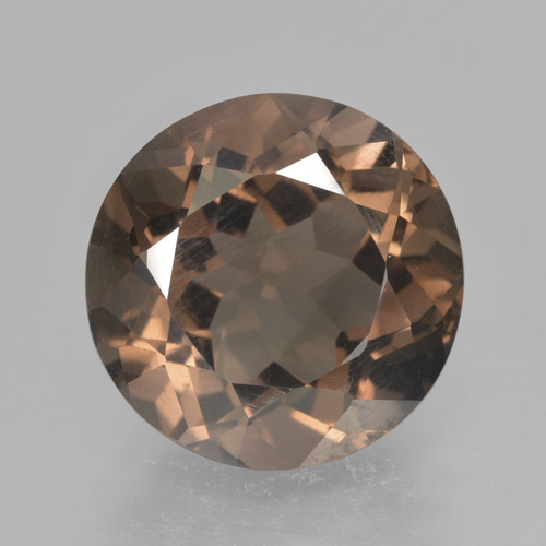 4.43 ct Brown Smoky Quartz Gemstone, Smoky Quartz Gem in Round Facet Shape for Sale.
