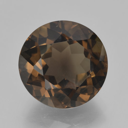 Medium Brown Smoky Quartz Gem - 5.2ct Round Facet (ID: 463930)