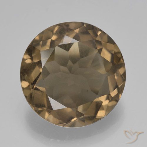 5.22ct Natural Medium-Light Brown Smoky Quartz, Round, VS