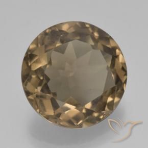 5.22 ct Brown Smoky Quartz Stone, Natural Smoky Quartz in Round Facet Shape for Sale