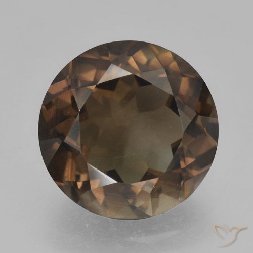 5.09ct Natural Dark Brown Smoky Quartz, Round, VVS-VS