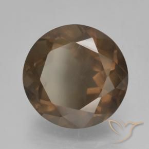 5.24 ct Brown Smoky Quartz Stone, Natural Smoky Quartz in Round Facet Shape for Sale