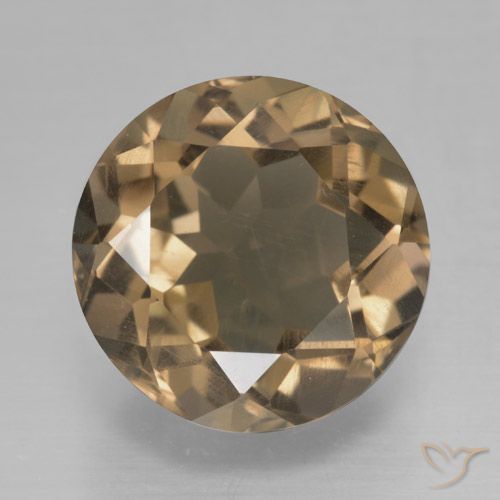 5.08ct Natural Medium-Light Brown Smoky Quartz, Round, VS