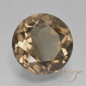 5.08 ct Brown Smoky Quartz Stone, Natural Smoky Quartz in Round Facet Shape for Sale