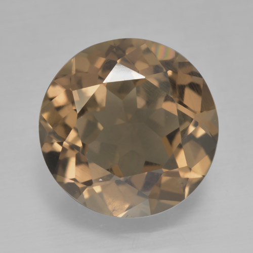 Warm Brown Smoky Quartz Gem - 5ct Round Facet (ID: 463937)