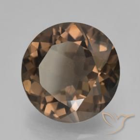 4.23 ct Brown Smoky Quartz Stone, Natural Smoky Quartz in Round Facet Shape for Sale