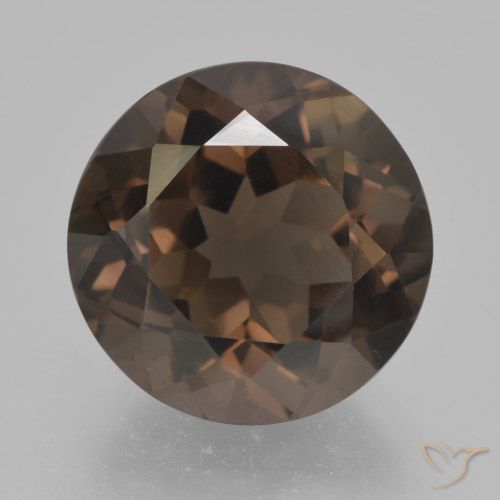 5.44ct Natural Medium Brown Smoky Quartz, Round, VVS-VS