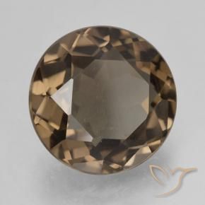 5.52 ct Brown Smoky Quartz Stone, Natural Smoky Quartz in Round Facet Shape for Sale