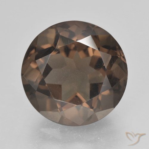 5.08ct Natural Medium Brown Smoky Quartz, Round, VVS-VS